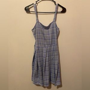 blue patterned simple dress